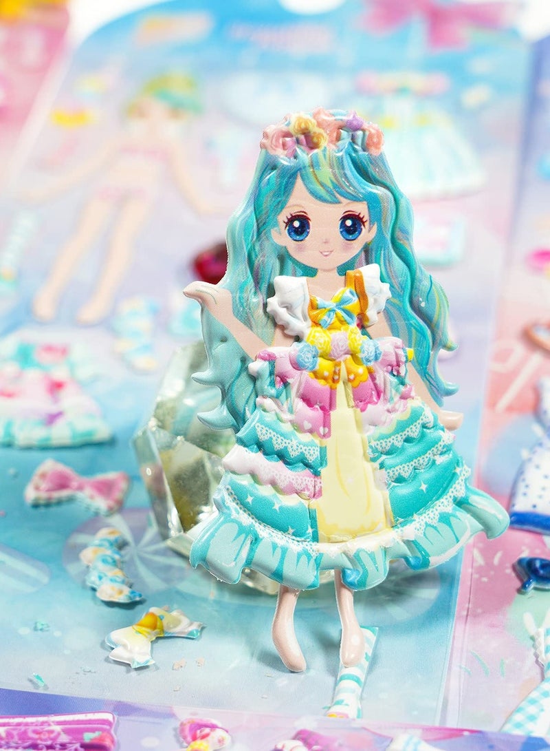 Excefore Puffy Sticker Pad Set Activity Book, Gem Stone Princess Dress-Up, Reusable Stickers for Creative Toddler Crafts - Perfect Gift for Boys and Girls - Image 4