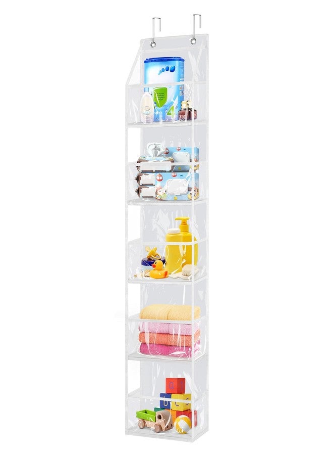 Libeder Over the Door Storage Organizer,5 Large Pockets Foldable Hanging Organizer Closet Door Organizer Clear PVC Hanging Storage Bag for Bedroom, Nursery, Toys, Shoes, Diapers(White) - Image 1
