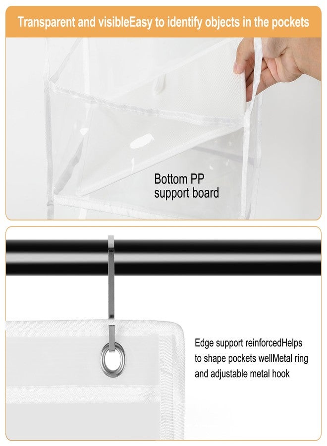 Libeder Over the Door Storage Organizer,5 Large Pockets Foldable Hanging Organizer Closet Door Organizer Clear PVC Hanging Storage Bag for Bedroom, Nursery, Toys, Shoes, Diapers(White) - Image 5