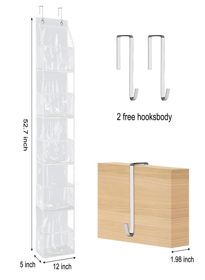 Libeder Over the Door Storage Organizer,5 Large Pockets Foldable Hanging Organizer Closet Door Organizer Clear PVC Hanging Storage Bag for Bedroom, Nursery, Toys, Shoes, Diapers(White) - Image 2