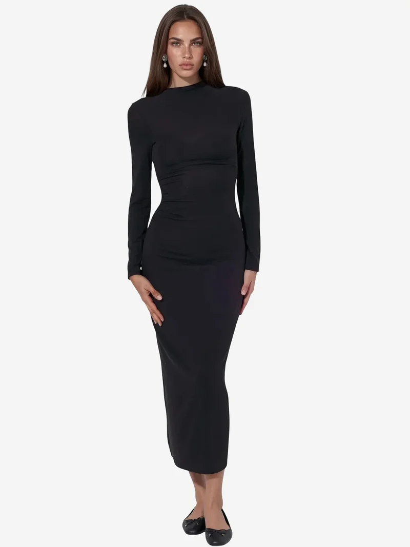 بوسيم BUSEM Straight Midi Jersey Dress
