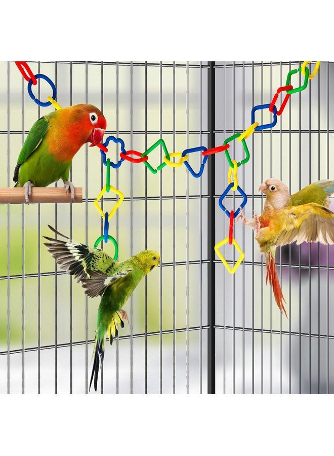 Hyamass 40Pcs Plastic Clip Hooks Chain Links Toy, Random Shape & Color Link Children's Learning Toy, Sugar Glider for Parakeets Pet Rat Parrot Bird Toy Cage Swing Climbing Cage Toys - Image 1