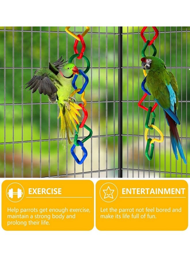 Hyamass 40Pcs Plastic Clip Hooks Chain Links Toy, Random Shape & Color Link Children's Learning Toy, Sugar Glider for Parakeets Pet Rat Parrot Bird Toy Cage Swing Climbing Cage Toys - Image 2