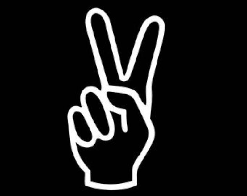 Chase Grace Studio Peace Sign Hippie Hippy Vinyl Decal StickerWHITECars Trucks Vans SUV Laptops Wall Art55 X 35CGS830