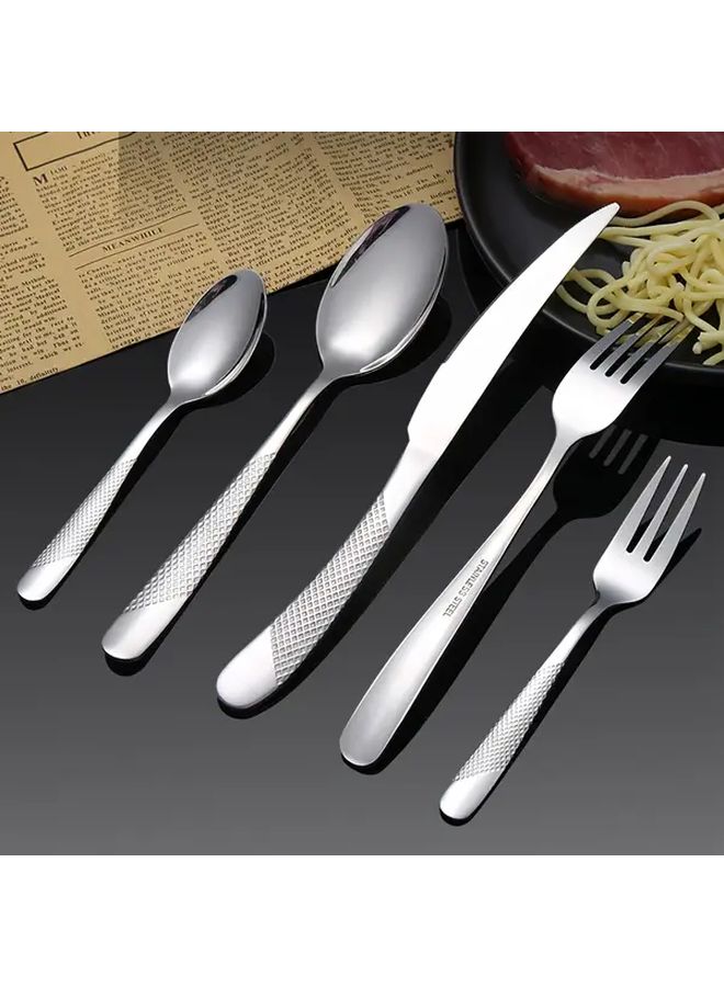 60 Piece Stainless Steel Gold Dinnerware Set Mirror Polished Steak Knife Fork Spoon Hotel Restaurant - Image 4