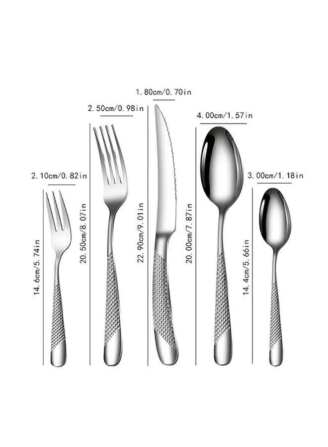 60 Piece Stainless Steel Gold Dinnerware Set Mirror Polished Steak Knife Fork Spoon Hotel Restaurant - Image 3