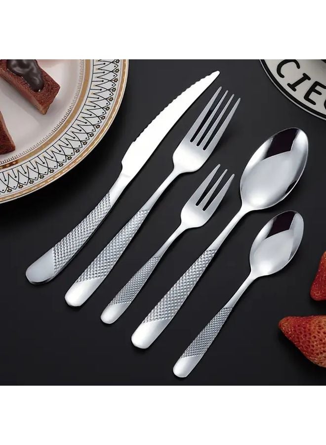 60 Piece Stainless Steel Gold Dinnerware Set Mirror Polished Steak Knife Fork Spoon Hotel Restaurant - Image 5