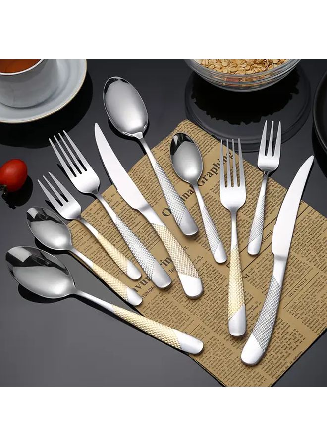 60 Piece Stainless Steel Gold Dinnerware Set Mirror Polished Steak Knife Fork Spoon Hotel Restaurant - Image 2