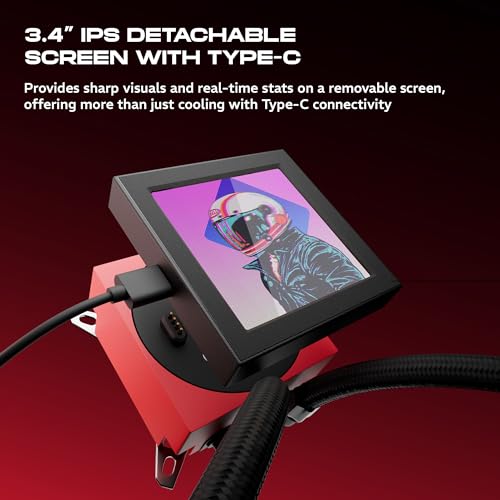 daWg L240AIO, 240Mm AIO Cooler, 3.4" IPS Detachable Type C Screen, Support Sockets - LGA 2066/ 115X/ 1200/1700/ 1851 & AM4/AM5, 2500 RPM Pump, ARGB Sync, PWM Fans, Braided Tubing (Black),Desktop - Image 4