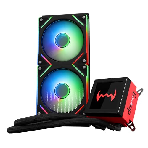 daWg L240AIO, 240Mm AIO Cooler, 3.4" IPS Detachable Type C Screen, Support Sockets - LGA 2066/ 115X/ 1200/1700/ 1851 & AM4/AM5, 2500 RPM Pump, ARGB Sync, PWM Fans, Braided Tubing (Black),Desktop - Image 1