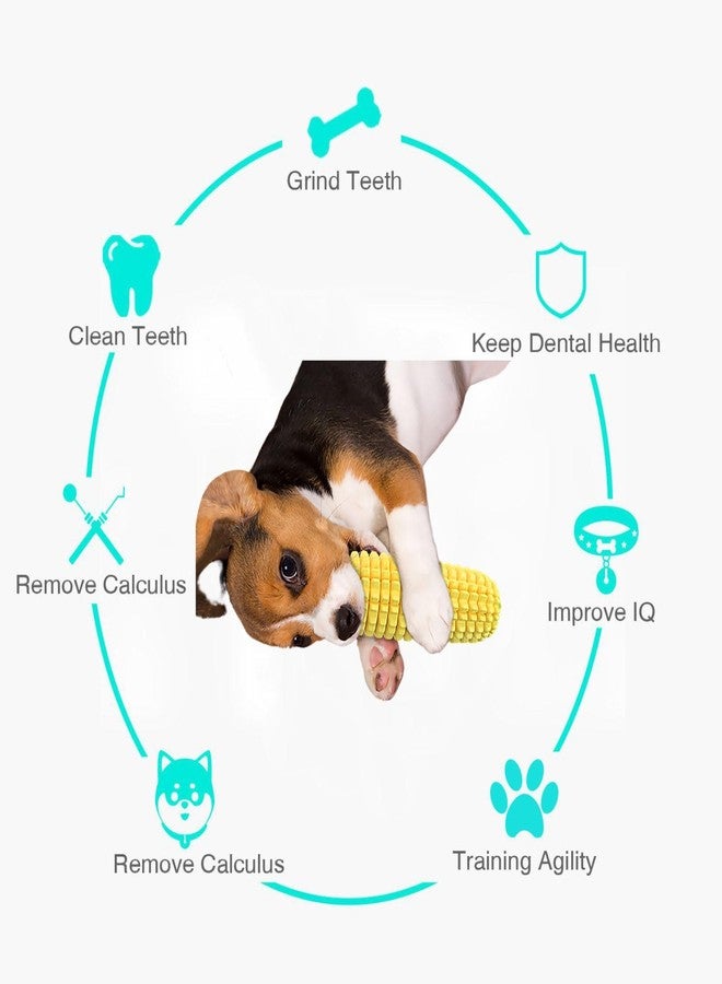 Mloowa Dog Chew Toys for Aggressive Chewers,Corn Interactive Squeaky Dog Toys for Puppy Medium Breed,Tough Rubber Dental Chew Dog Toys - Image 2