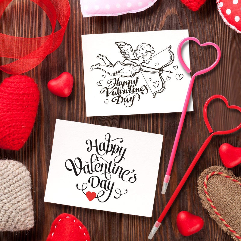 Zonon 36 Pcs Valentines Day Heart Pens Valentine Party Favor Roller Ball Pens Black Gel Ink, Ballpoint for Office Supplies(Rose Red) - Image 5