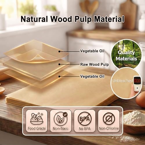 JOFULER Parchment Paper Sheets, 9x13 Inch Non-Stick Precut Unbleached Parchment Paper for Baking, Grilling, Air Fryer and Steaming, Perfect for Cookies, Bread, Cakes and More, 100PCS - Image 3