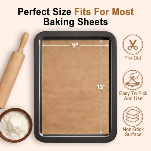 JOFULER Parchment Paper Sheets, 9x13 Inch Non-Stick Precut Unbleached Parchment Paper for Baking, Grilling, Air Fryer and Steaming, Perfect for Cookies, Bread, Cakes and More, 100PCS - Image 4