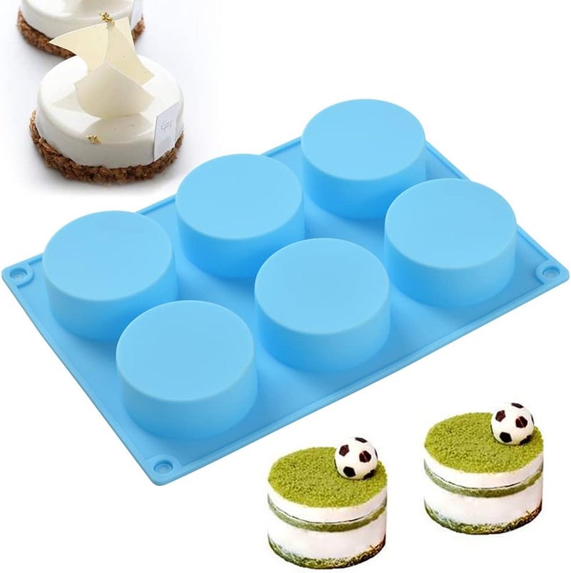 homEdge Silicone Cylinder Candy Mold Round Chocolate Cover Mold for Making Muffin Cookies Cupcake Sandwich Pudding Brownie CakeBlue and Red - Image 3