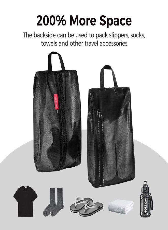 pack all Plus-Sized Shoe Bag for Travel, Water-Resistant Shoe Pouch for Gym, Odor-Resistant Soccer Cleats Bag for Sport (Dual Pocket Version) - Image 3