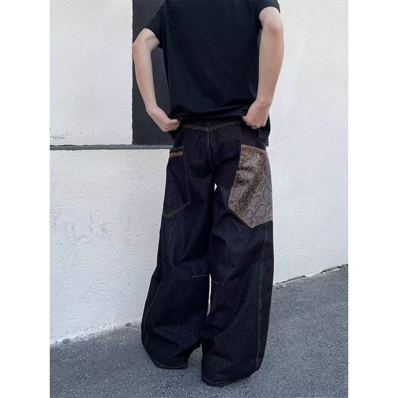 Unisex Classic Denim Jeans Loose Fit Daily Outdoor Wear - Image 3