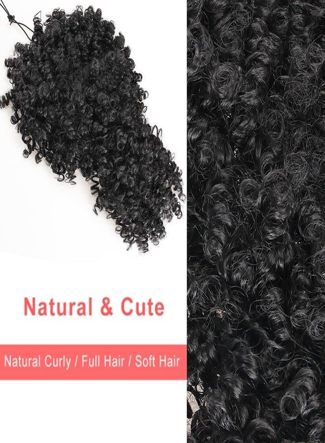 SuyiIRL Afro Puff Drawstring Ponytail with Bangs Pineapple Updo Hair for Black Women, Short Kinky Curly Ponytail Bun Natural Hair Ponytail - Image 3