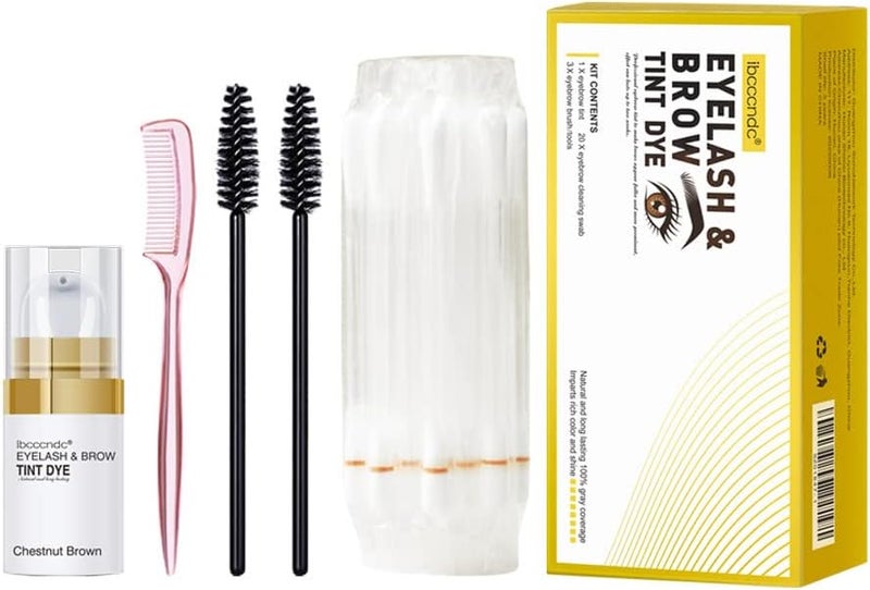 Eyebrow Tint Cream Professional Brow Eyelash DYE Kit Natural Long Lasting Waterproof Eyebrow Colors Brown