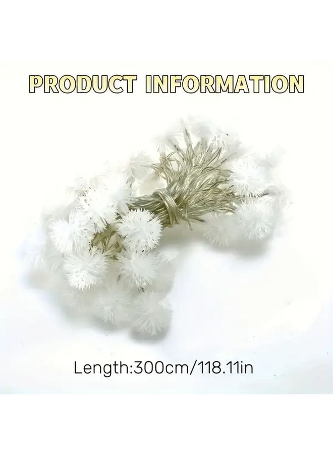 9.84 قدم 20 ثنائي ضوئي كرة ثلج هندباء أضواء سلسلة 8 أنماط لعيد الميلاد داخلي خارجي - Image 4