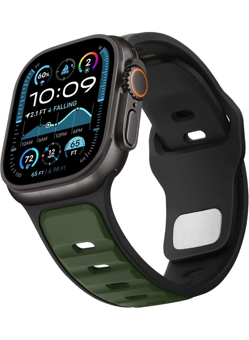 TEMPO Silicone Band Compatible with Apple Watch for Men Women Ultra 3 | 2 | 1, 49mm/45mm/44mm/42mm Soft Sport Loop Waterproof Strap for iWatch Series 11/10/9/8/7/6/5/4/3/2/1 - Image 1