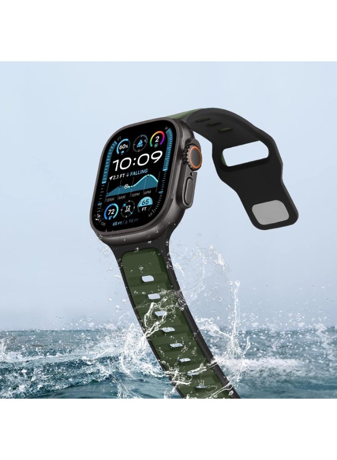 TEMPO Silicone Band Compatible with Apple Watch for Men Women Ultra 3 | 2 | 1, 49mm/45mm/44mm/42mm Soft Sport Loop Waterproof Strap for iWatch Series 11/10/9/8/7/6/5/4/3/2/1 - Image 3