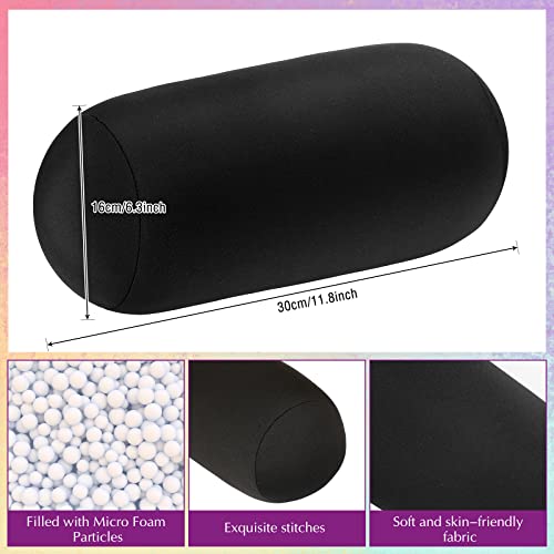 Geelin 2 Pcs Microbead Roll Pillow 118 x 63 Inch Soft Pillow Bolster Cylindrical Pillow Microbead Pillows for Sleeping Home Travel Neck Head Back Support Rest Violet Black - Image 3