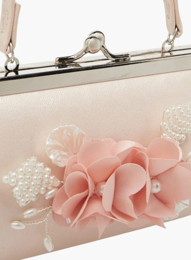 Little Missy Girls Floral Accent Handbag with Headband
