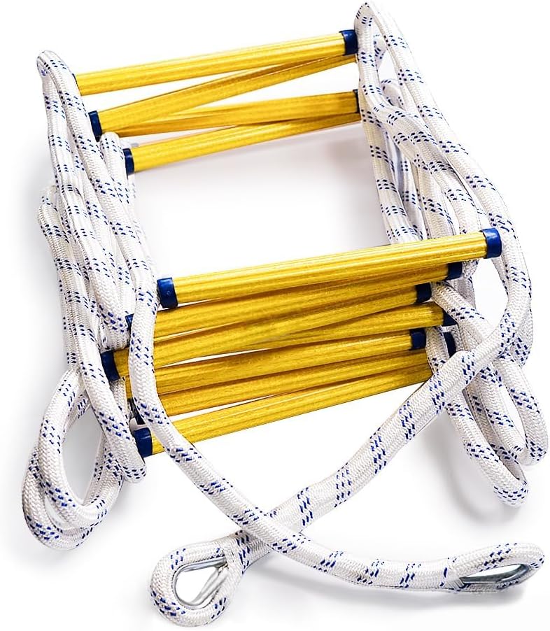 Aoneky Fire Escape Rope - Flame Resistant Emergency Safety Ladder for Adults, 2-3 Story Fire Rescue, 16 Ft - Image 1