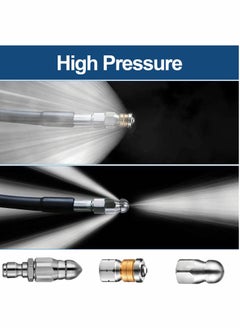 Generic Sewer Jetter Nozzle Kit with Rotating Stainless Steel Nozzles for 1/4 Inch Pressure Washers, Compatible with Various Models, Up to 5000 PSI  - Image 2