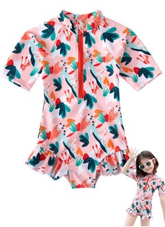 YUKE Child Swimsuit One Piece Swimwear Kids Bodysuit Beachwear with Surfing Swimming Children Bathing Costume Set (A)  - Image 1