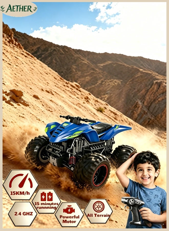 AETHER Toy Remote Control Off-road Motorcycle, 1:12 Scale Off-road Motorcycle Remote Control Car, All-terrain 2.4G Remote Control Drift Car, All-terrain Off-road Motorcycle Electric Toy Car Stunt Car, Suitable For Ages 18 And Up, Multiple Colors Available. - Image 1