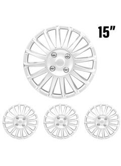 Pistol 15 Inch Silver Color Universal Model Car Wheel Cap Cover Press Fitting Set of 4 Pieces WJ-5019-A-15  - Image 2