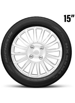 Pistol 15 Inch Silver Color Universal Model Car Wheel Cap Cover Press Fitting Set of 4 Pieces WJ-5019-A-15  - Image 4