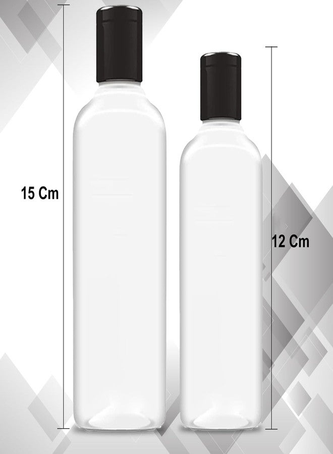 MADHYA 200ml + 100ml Squeeze Bottles with Flip Top Cap, Empty BPA-Free Refillable Container For Shampoo, Lotions, Liquid Soap, Creams, Liquid Cosmetic Travel Size Transparent Bottle, Set of 4 - Image 2