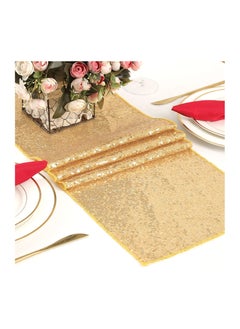 Excefore Sequin Table Runner Event Party Supplies Gold Rectangular Tablecloth 12x108inch for Holiday Wedding Birthday  - Image 3