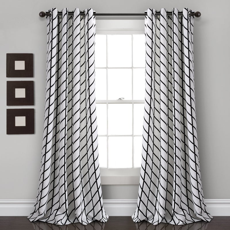 Lush Decor Feather Arrow Geo Room-Darkening Window Curtain Set (84" x 52") - Image 1