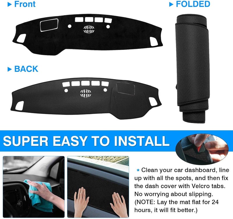 Autorder Dashboard Cover Mat for 2020 2021 2022 Kia Telluride Accessories Dash Cover Flannel Dash Mat Sunshade Glare UV Rays Protector - Image 5