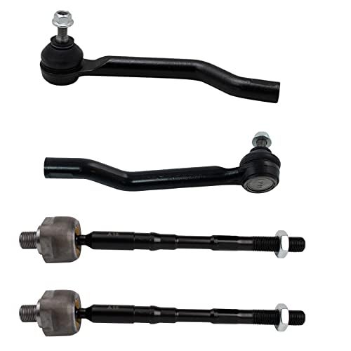 TRQ Front Inner and Outer Tie Rod Set Compatible with 2014-2020 Nissan Rogue 2017-2022 Rogue Sport - Image 1