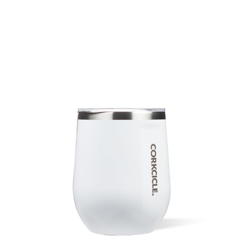 Corkcicle Stemless Insulated Wine Glass Tumbler, Gloss White, 12 oz – Stainless Steel Stemless Wine Glass Keeps Beverages Cold for 6 Hours, Hot for 3 Hours – Non-Slip, Easy-Grip Insulated Cup - Image 1