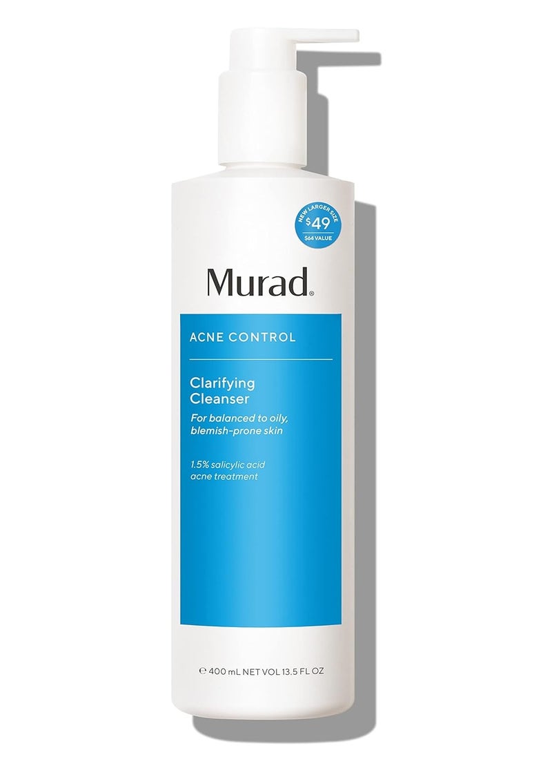 Murad Murad Clarifying Facial Cleanser - Acne Control Salicylic Acid & Green Tea Extract Face Wash - Exfoliating Acne Skin Care Treatment Backed by Science (13.5 Fl Oz Jumbo)  - Image 1