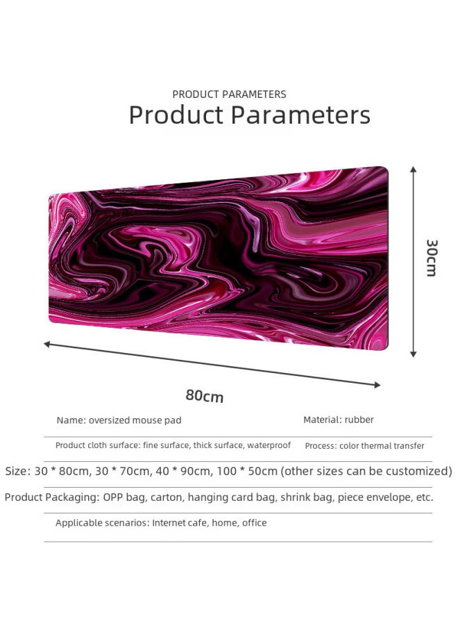 Generic - Abstract Mouse Pad Oversized Game Table Pad Non-slip Computer Mouse Pad Lock Edge Marble Keyboard Pad A Generation Of Hair-Color:300*700*2mm-Pattern:G-4714 - Image 1