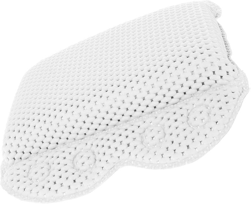 White PVC Foam Bath Pillow with Suction Cups Non Slip Bathtub Headrest for Soaking and Relaxation - Image 1
