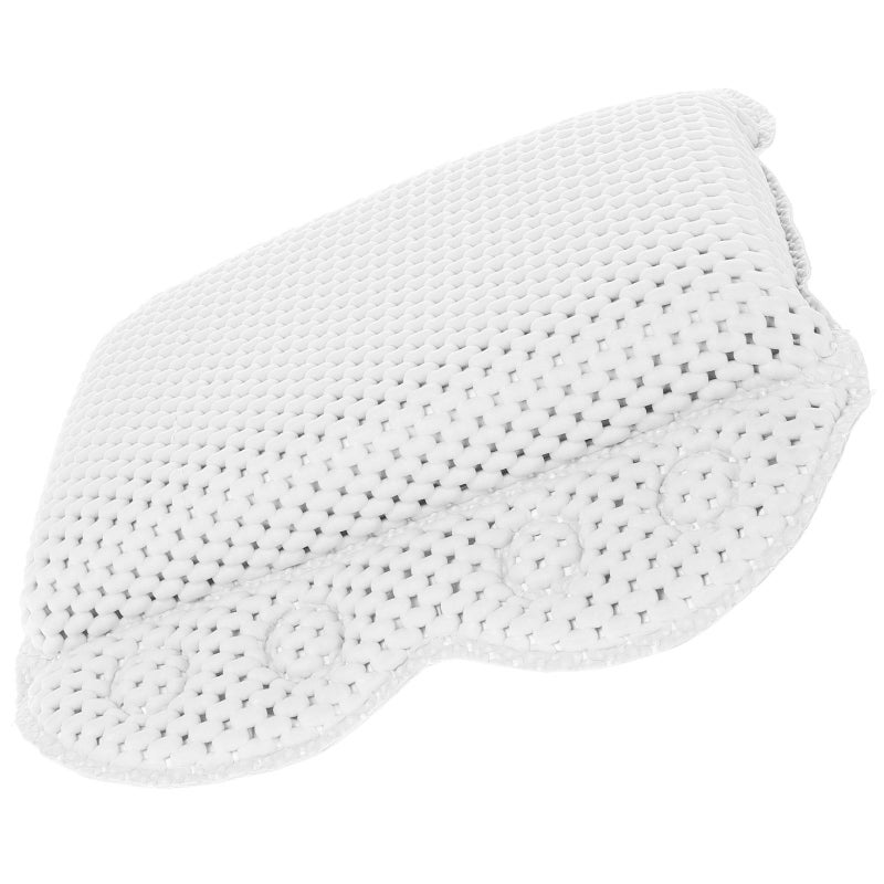 White PVC Foam Bath Pillow with Suction Cups Non Slip Bathtub Headrest for Soaking and Relaxation - Image 2