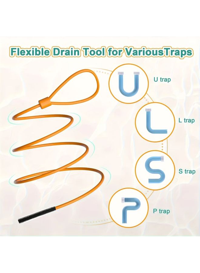3 قطع خطاف تنظيف تصريف طلاء نايلون طويل جدًا من الفولاذ المقاوم للصدأ لحوض الحمام، حوض الاستحمام، الدش - Image 3