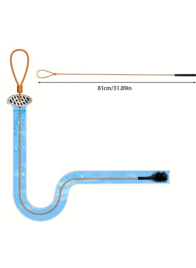 3 قطع خطاف تنظيف تصريف طلاء نايلون طويل جدًا من الفولاذ المقاوم للصدأ لحوض الحمام، حوض الاستحمام، الدش - Image 5