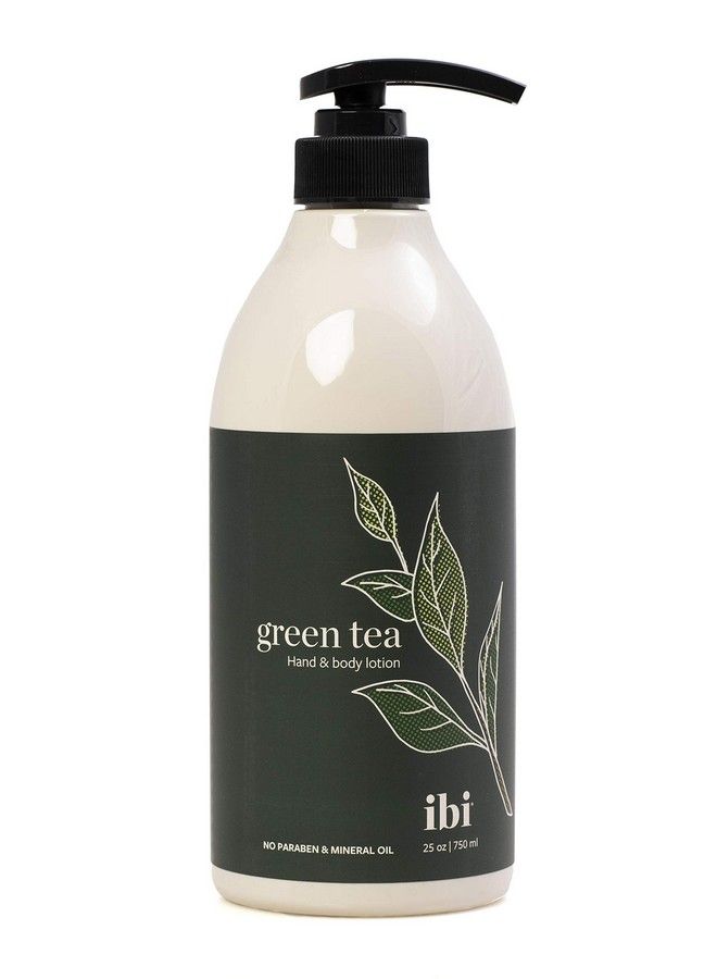 iBi لوشن مرطب لليدين والجسم خالي من الزيوت المعدنية للبشرة الجافة مع الشاي الأخضر 25.4 أونصة سائلة / 750 مل زجاجة واحدة - Image 2