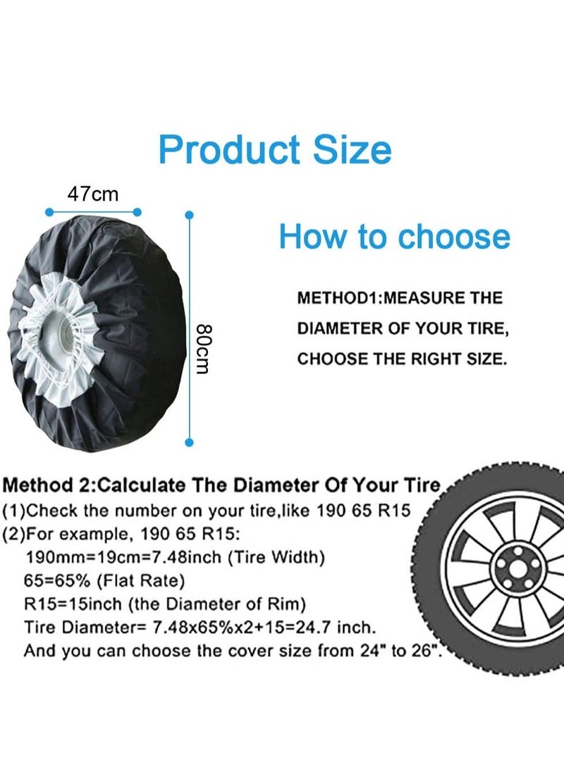 Y&D 4 Pcs Spare Wheel Cover Set, Waterproof And Uv-Resistant For Cars, Trucks, Trailers - Comprehensive Protection Your Tires （80 Cm * 47 Cm）  - Image 5