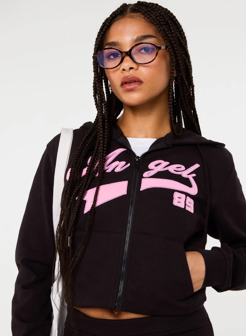 Pink Vanilla Angel Slogan Hoodie