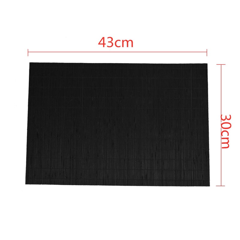 Metany Dining Table Placemat  Heat-Resistant Place Mat Stain Resistant Anti-Skid Washable Bamboo Table Mat Placemat Kitchen Table mat (Black) - Image 2